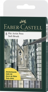 Pitt - Pitt Artist Pen SOFT BRUSH Set 8 Buc, Faber-Castell